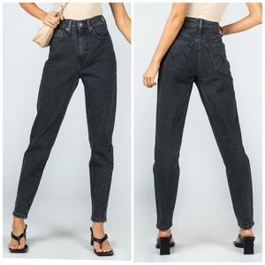 Levi's High Waisted Taper Loose Jeans Bomb Dot Com Faded Black Gray